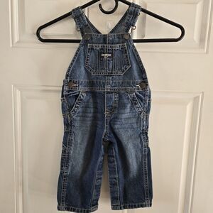 Oshkosh B'gosh Denim Dungarees Overalls Baby Size 12M Carpenter Style Vest Back